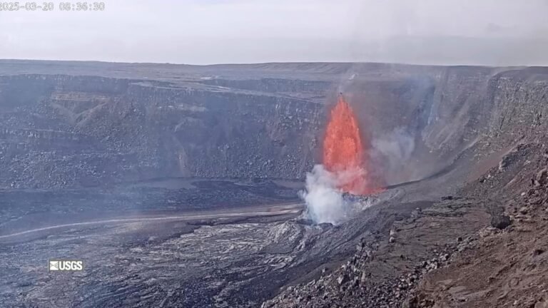 Kilauea volcano's sporadic eruption resumes in Hawaii as lava pours out of a summit vent