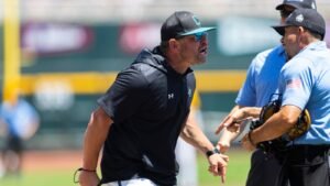Coastal Carolina coach Kevin Schnall and an assistant coach ejected from Game 2 of CWS finals vs LSU
